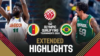 Cameroon 🇨🇲 vs Brazil 🇧🇷  Extended Highlights  FIBA OQT 2024 Latvia [upl. by Arquit]