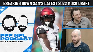 Breaking down Sams latest 2022 Mock Draft  PFF NFL Podcast [upl. by Stanford]