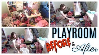 PLAYROOM DECLUTTER amp ORGANIZATION  BEFORE amp AFTER PLAYROOM MAKEOVER [upl. by Hickie]