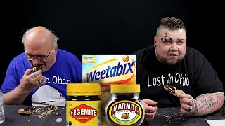 Vegemite vs Marmite on Weetabix [upl. by Aksoyn]