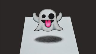 Como desenhar Emoticons Fantasminha 3D  passo a passo [upl. by Annert]