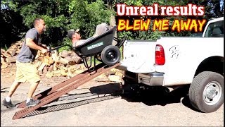 I tested 2 Landscaping tools that they blew me away pickup up unloader amp powered wheel barrow [upl. by Hooge]