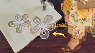 Beautiful Flower Cutwork TrouserPlazzo DesignTrending TrouserCapri Cutting amp stitchingNew Ideas [upl. by Verity]