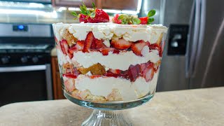 Strawberry Cheesecake Trifle  Dessert Recipe [upl. by Lowry]