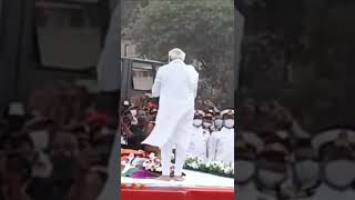 Lata Mangeshkar last rites  PM Modi at Lata Mangeshkar funeral [upl. by Annanhoj]