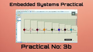 Practical 3b  To interface 8 LEDs at inputoutput ports and create different patterns [upl. by Natrav]