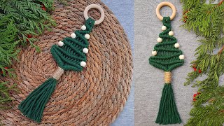 🎄DIY fácil ARBOL de NAVIDAD en MACRAME paso a paso  DIY Macrame Christmas Tree Ornament Tutorial [upl. by Onoitna]