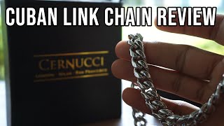 CERNUCCI 12MM CUBAN LINK WHITE GOLD CHAIN REVIEW AND UNBOXING [upl. by Sauncho]