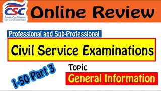 Civil Service Exam Reviewer Part 3  CSE Reviewer2023 General Information Review [upl. by Namialus]