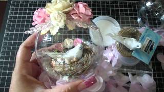 Shabby Chic Bird Nest Snow Globe [upl. by Akinihs]