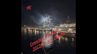 Feuerwerk Dresden 202324 Elbufer Augustusbrücke [upl. by Haimarej]