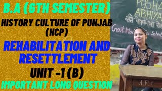 HCP 6th SEM  REHABILITATION AND RESETTLEMENT UNIT1 B punjabuniversity rightguidance [upl. by Doane281]