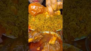 Chicken biryani chicken leg piece eating challenge chicken currymukbang food asmr shorts [upl. by Willette]