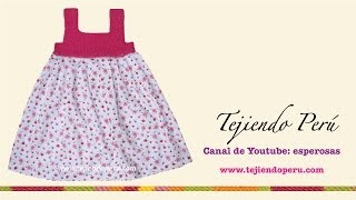 Vestido con pechera en ganchillo tunecino para niñas de 6 a 10 años [upl. by Breeze]