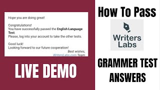 Writers Labs Grammar Test Answers  How To Pass Writers Labs Test  Earn with tech [upl. by Leahcam]