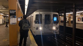 ⁴ᴷ⁶⁰ R46R179R211 A Train action at Nostrand Avenue Ft Mtaiscool18ds [upl. by Regina]