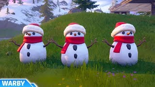 Hide Inside a Sneaky Snowman Locations  Fortnite Winterfest Challenge [upl. by Ahsinrac]