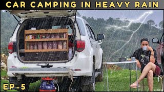 Rain Camping in a Village Best Car Camping Setup in Toyota Fortuner  Camping In India [upl. by Nide321]