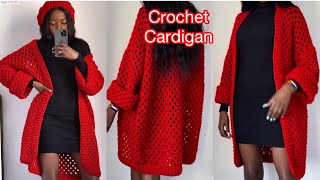 Easy Crochet Cardigan  Fast Granny Stitch Cardigan Tutorial [upl. by Dorfman]