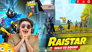 World Fastest Free Fire Player Raistar Last Zone Solo Vs Squad Gameplay Purgatory  Free Fire Max [upl. by Fita]