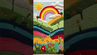 punch needle embroidery：Colorful hills [upl. by Nyrhtak704]