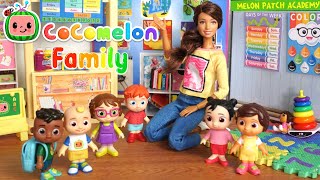 Barbie Cocomelon Toy Family First Day of School Blues [upl. by Odille]