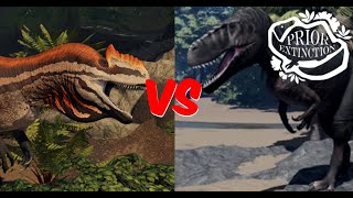 Saurophaganax VS Torvosaurus ft DaHorseshoecrab  Roblox Prior Extinction [upl. by Notfilc]