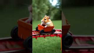 Cute baby hamster doing fun 🐹 swing fun car race hamsters hamsterkombat shorts shortvideo [upl. by Forras]