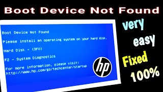 how to fix boot device not found hard disk 3f0 error hp laptop [upl. by Annig]