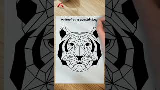 🐯 DIBUJOS Geométricos  TIGRE ✍️ [upl. by Rothwell]