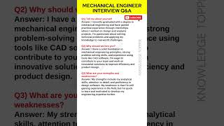 Mechanical Engineering Interview Questions and Answers  Mechanical Engineer Job Interview [upl. by Enak984]