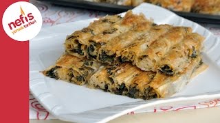 Ispanaklı Börek Tarifi  El Açması Çıtır Börek Yapımı [upl. by Readus]