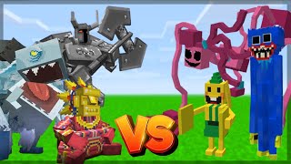 Minecraft MOWZIES MOBS VS POPPY PLAYTIME   BATALHA DE MOBS  BEDROCK EDITION [upl. by Schoenburg158]