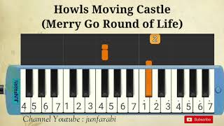 Merry Go Round of Life from Howls Moving Castle  pianika tutorial [upl. by Primaveria]