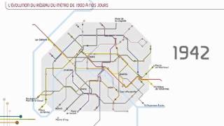 RATP métro Paris  Evolution du réseau de 1900 à 2011 [upl. by Verine]