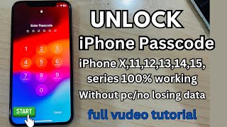 How to unlock iPhone screen passcode iPhone X1112131415 Series Without Computer no Losing data [upl. by Lrig]