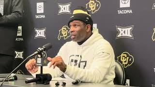 Deion “Coach Prime” Sanders on Colorado’s 520 Senior Day victory over the Cowboys [upl. by Hannaoj124]