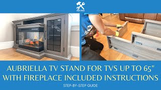 Twin Star Home TV Stand For TVs Up To 65quot With ClassicFlame PanoGlow Electric Fireplace Assembly [upl. by Kalin]