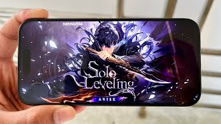 Playing Solo Leveling Arise on iPhone 15 Pro 60fps  Max Settings [upl. by Dlared521]