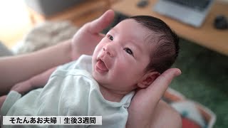 【生後3週間】新生児との1日ルーティン。母乳とミルクの混合育児。 [upl. by Fadil454]