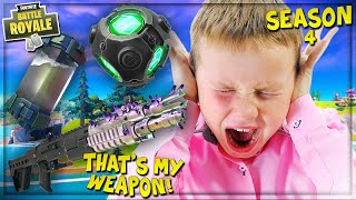 ANGRY KID BEGS FOR NEW EVOCHROME PORTABUNKER amp CHROME SPLASH IN SEASON 4 Fortnite Trolling [upl. by Atelahs]