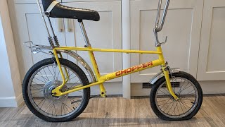 Raleigh chopper fizzy lemon build update  DIY paint job  new bars and mudguards 😄👍 [upl. by Ailev]