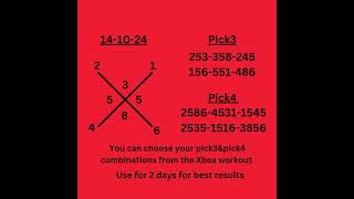 pick4 pick3 predictions from the Xbox workout tipsandtricks [upl. by Suertemed]