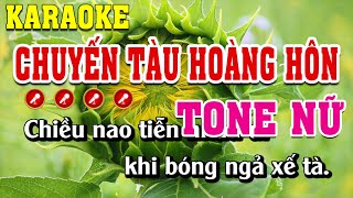 Chuyến Tàu Hoàng Hôn Karaoke Tone Nữ  Đình Long Karaoke [upl. by Adnuhsar]