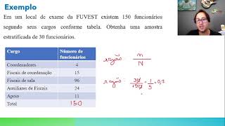 Exemplo de Amostragem Estratificada e Amostragem por Conglomerados [upl. by Sanoy37]