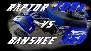 Raptor 700R Vs Banshee 350  Good Race On Pavement [upl. by Nylitsirk664]