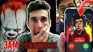 PENNYWISE FROM IT MOVIE PRANK CALLING NampA PRODUCTIONS AT 3AM [upl. by Yrreb]