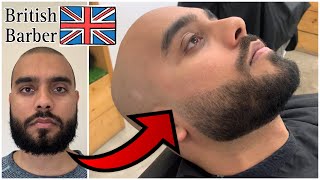 Beard Fade Transformation  Professional British Barber [upl. by Kehoe628]