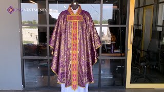 Majestic violet Gothic Chasuble By PSG Vestments [upl. by Hevak289]