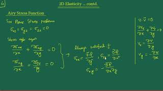 2D Elasticity – 2 Airy Stress Function [upl. by Aneerb]